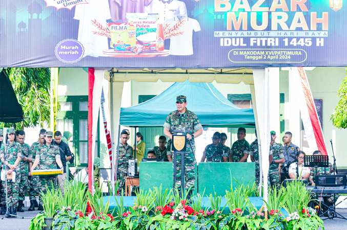 Jelang Idul Fitri Kodam Pattimura Gelar Bazar Murah Siwalima