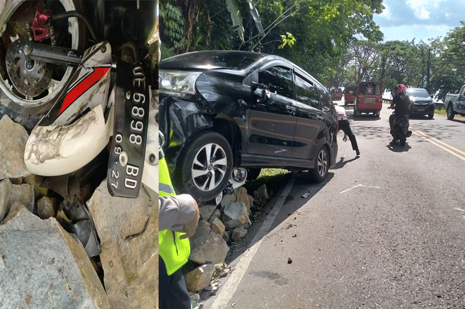 Hilang Kendali, Mobil Dinas Pertanian Tabrak Pengendara Motor - Siwalima